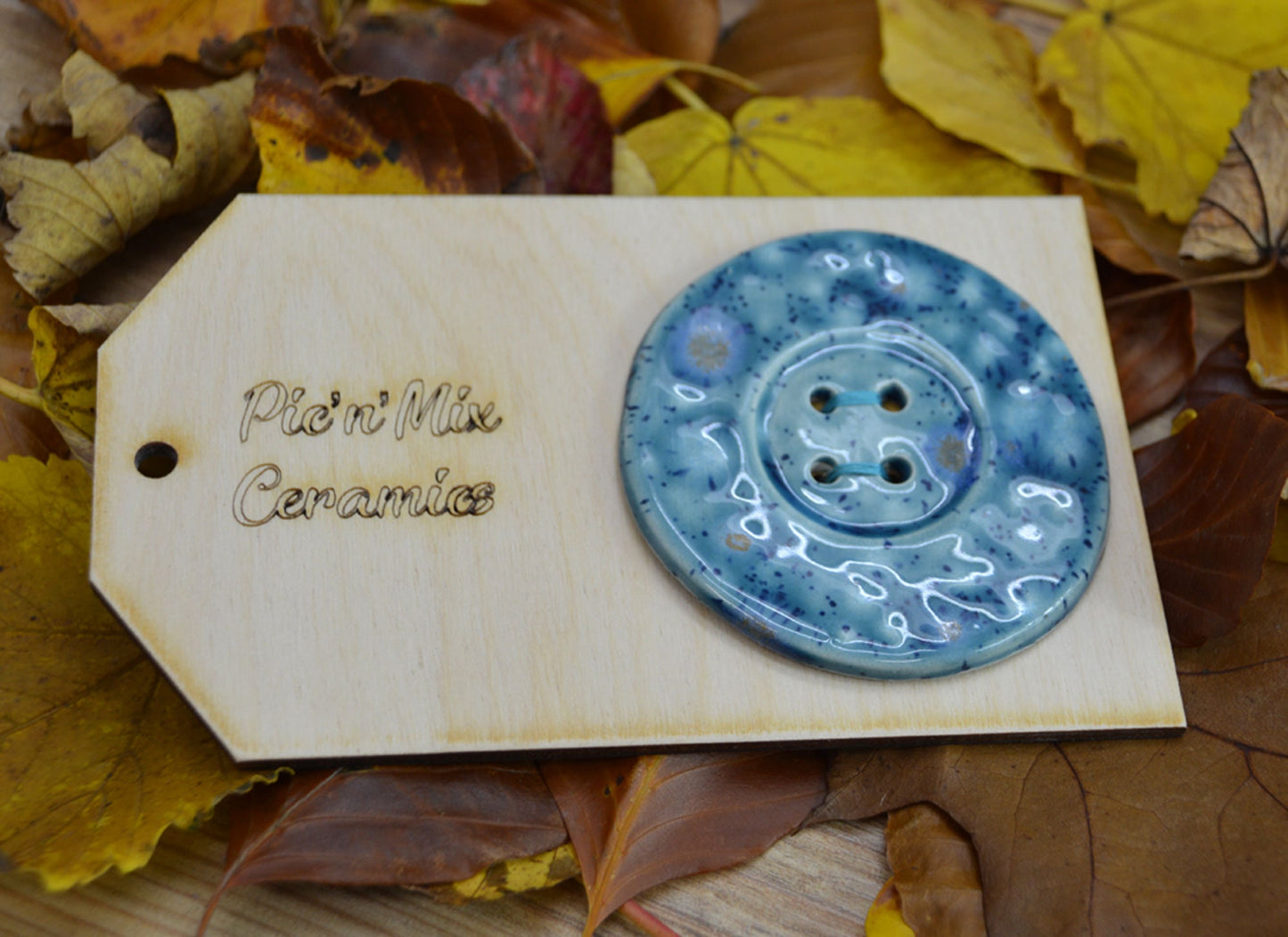 Large Handmade Ceramic Button, For Fashion, Sewing And Haberdashery