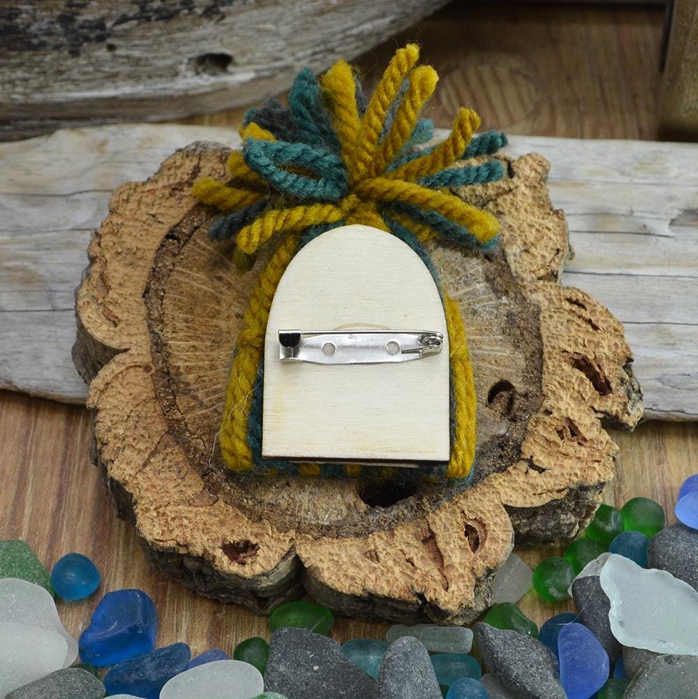 Handmade Quirky Wild Swimmer Bobble Hat Badge, Gift, Wild swimming, Cold water swimmimg