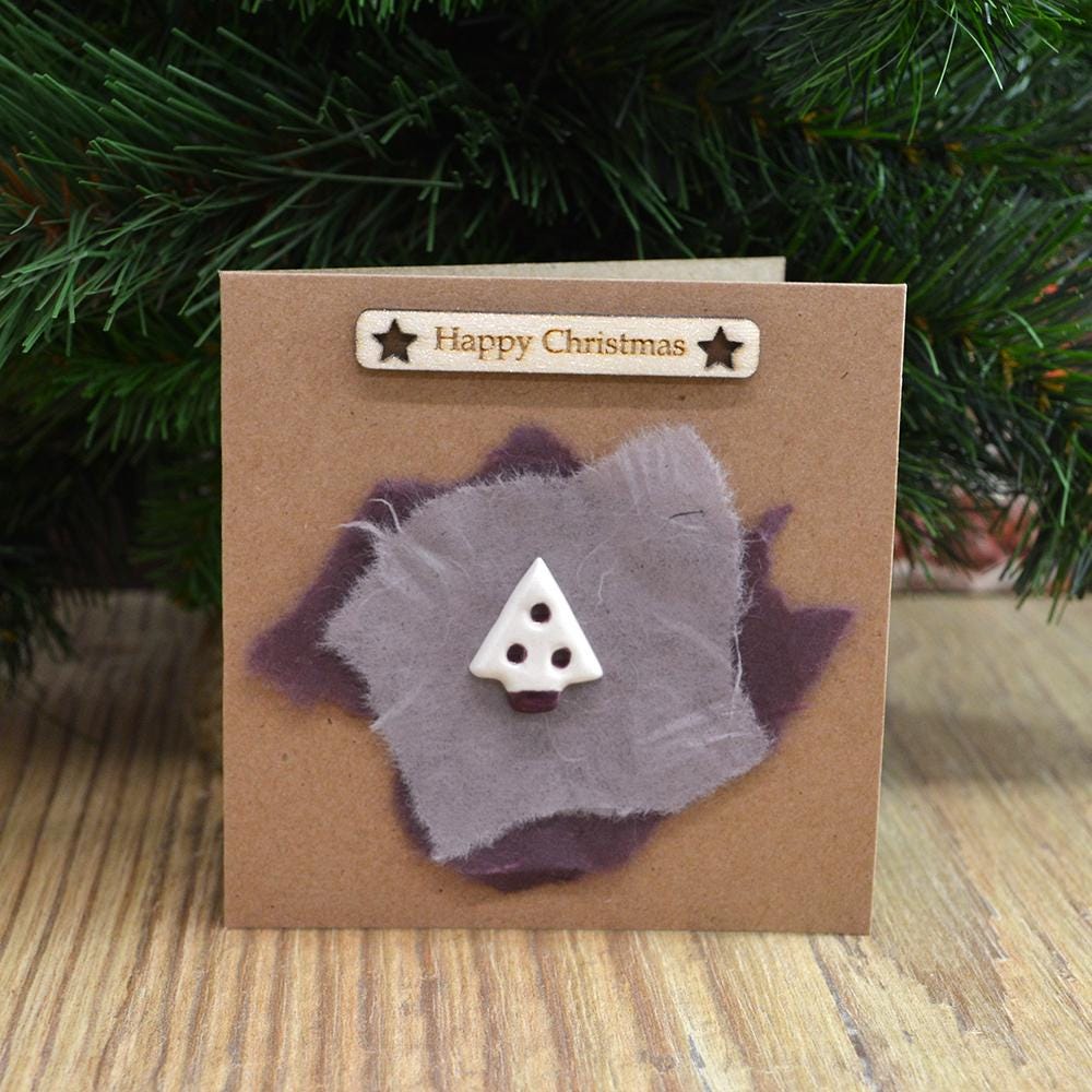 Handmade Ceramic Christmas Tree Card Skandi Style