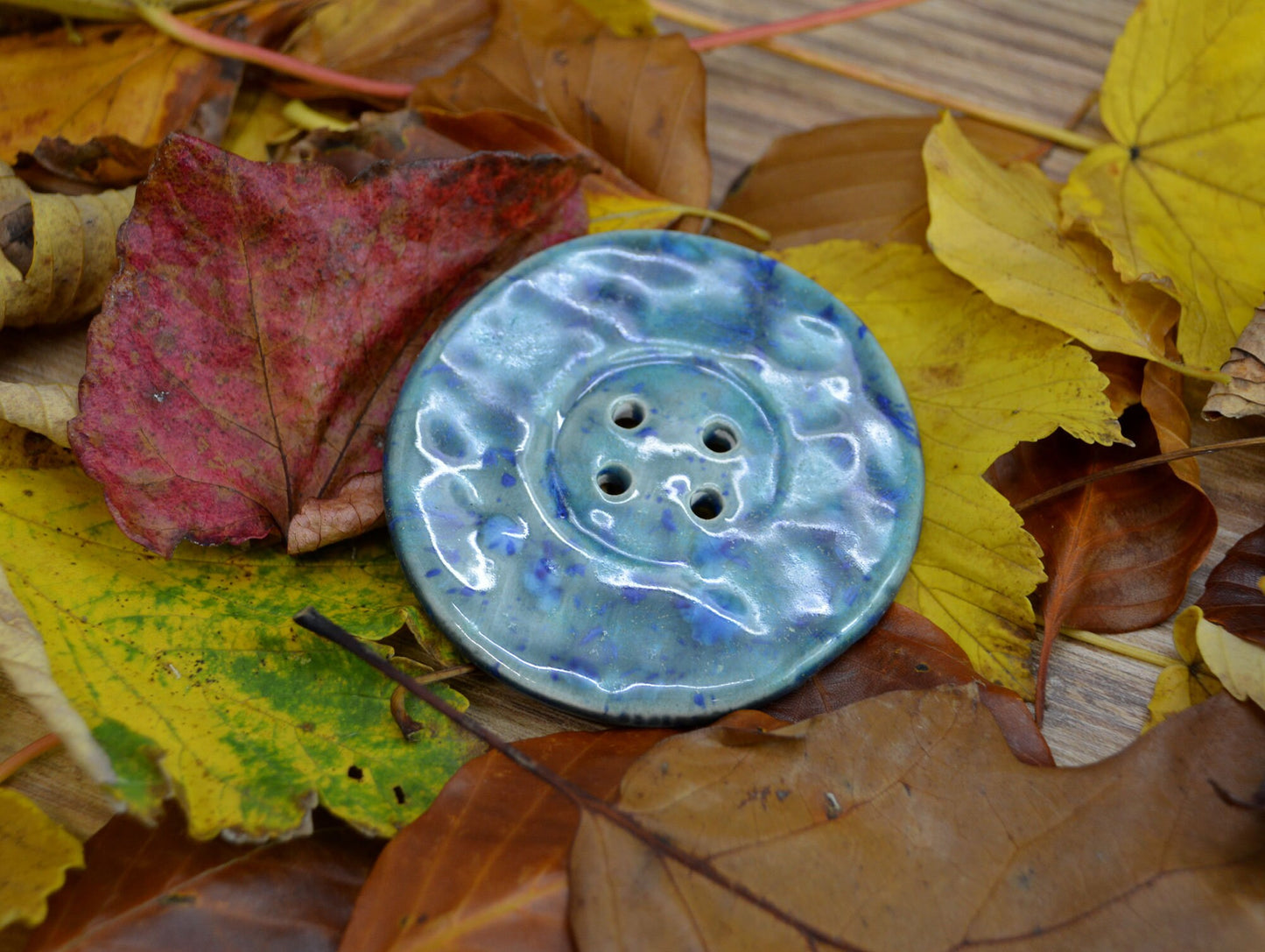 Large Handmade Ceramic Button, For Fashion, Sewing And Haberdashery