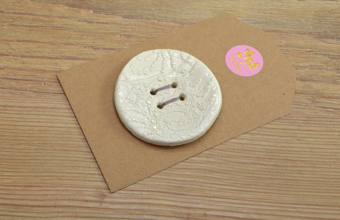 Large Handmade Ceramic Button, For Fashion, Sewing, Haberdashery, Clothing, Upcycling