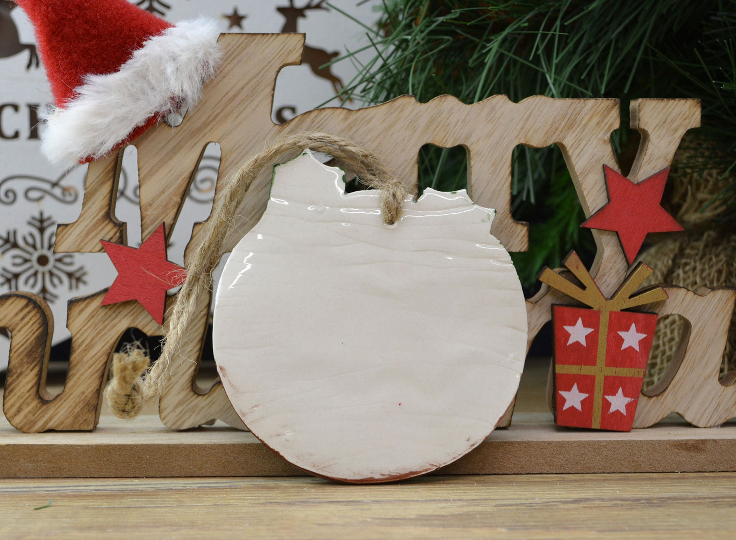 Handmade Ceramic Christmas Pudding Ornament: Holiday Tree Decor