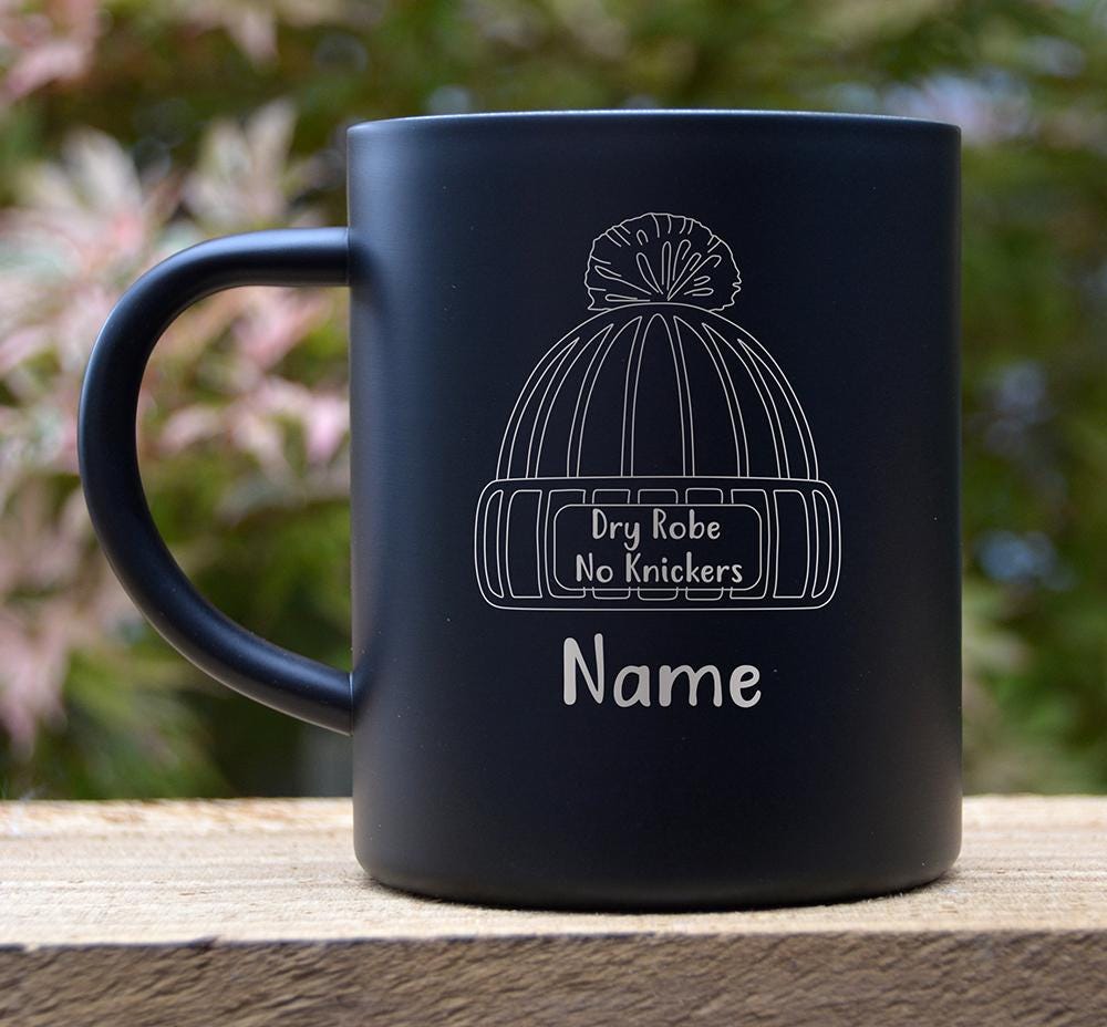 Personalized Wild Swimming Thermal Mug: Engraved Stainless Steel