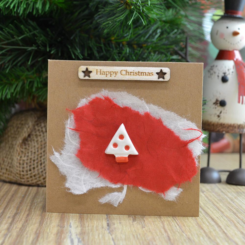 Handmade Ceramic Christmas Tree Card Skandi Style