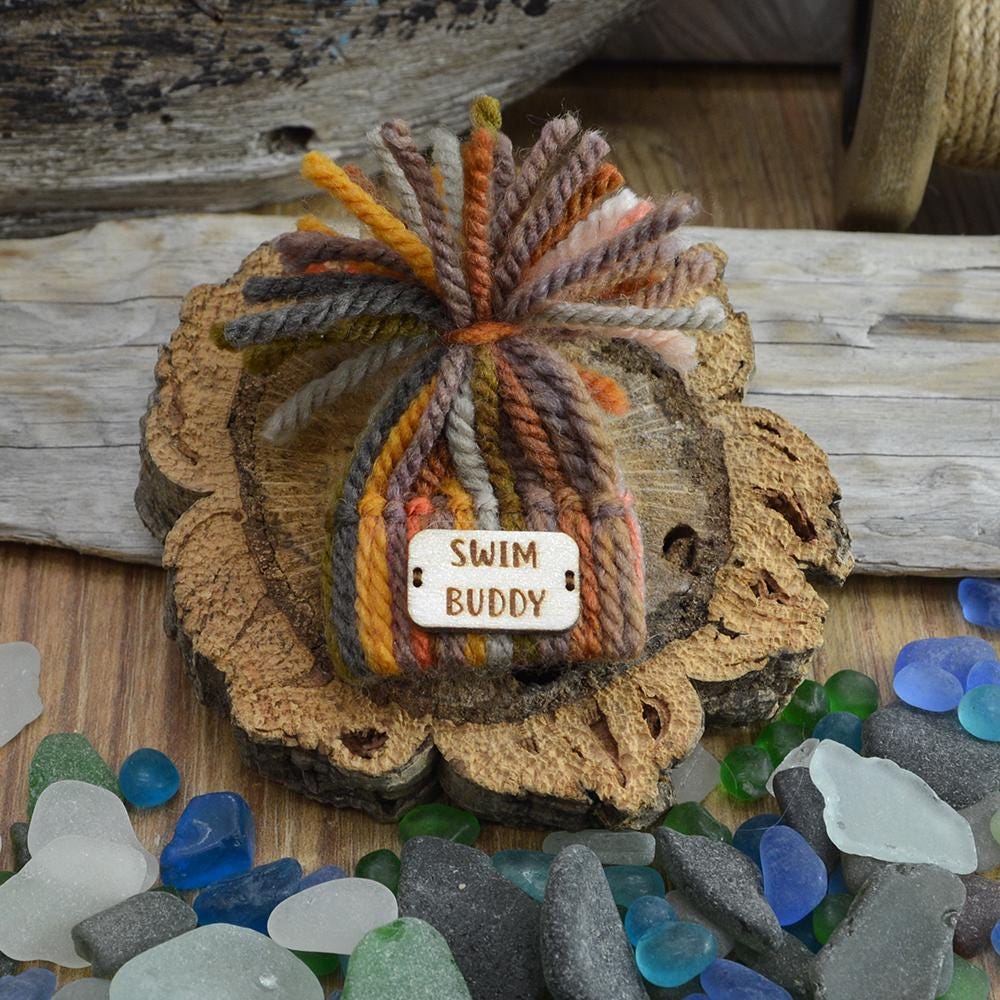 Handmade Quirky Wild Swimmer Bobble Hat Badge, Gift, Wild swimming, Cold water swimmimg