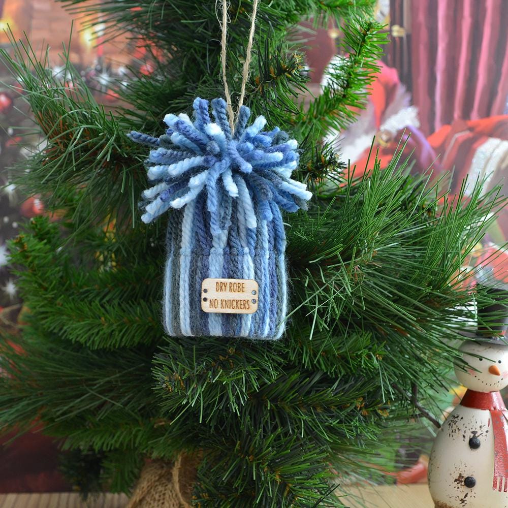 Unique Handmade Wooly Bobblehat For Wild Swimmer, Gift, Christmas Decoration