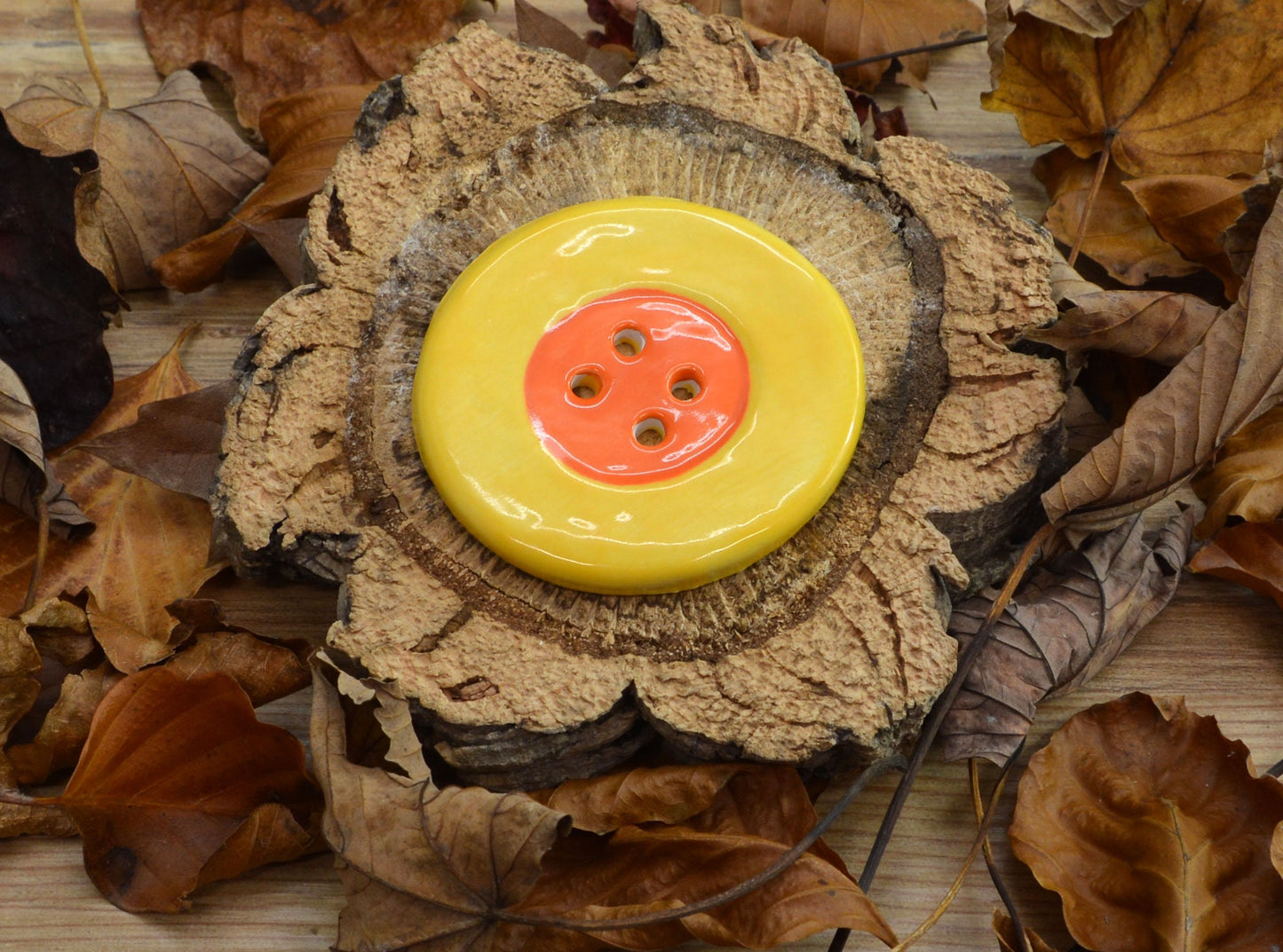 Large Handmade Ceramic Button, For Fashion, Sewing, Haberdashery, Clothing, Craft, Upcycling