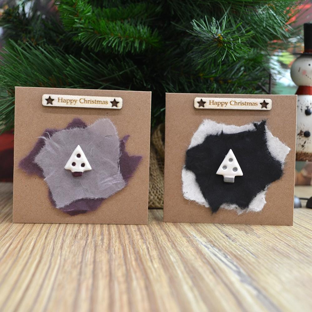 Handmade Ceramic Christmas Tree Card Skandi Style