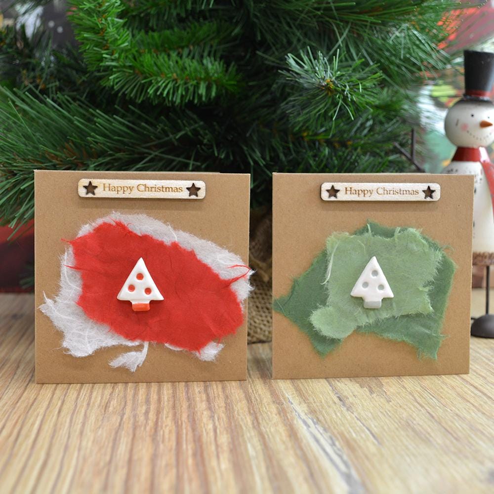 Handmade Ceramic Christmas Tree Card Skandi Style