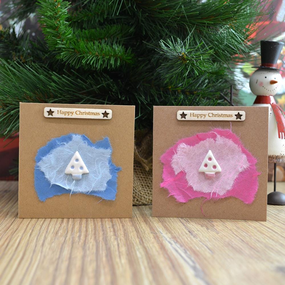 Handmade Ceramic Christmas Tree Card Skandi Style