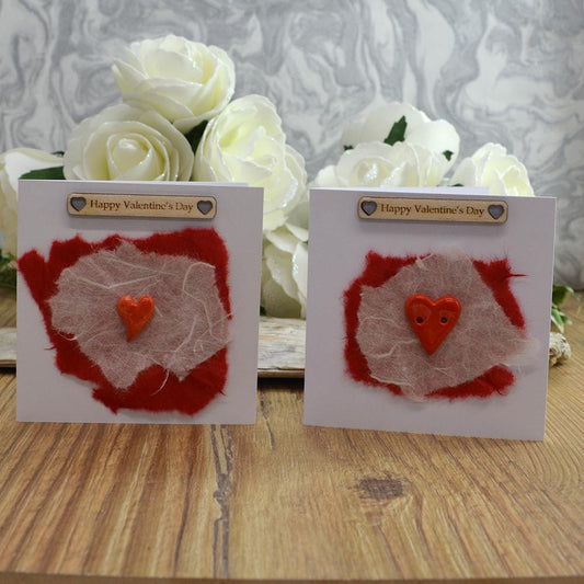 Handmade Happy Valentine's Card With Ceramic Heart