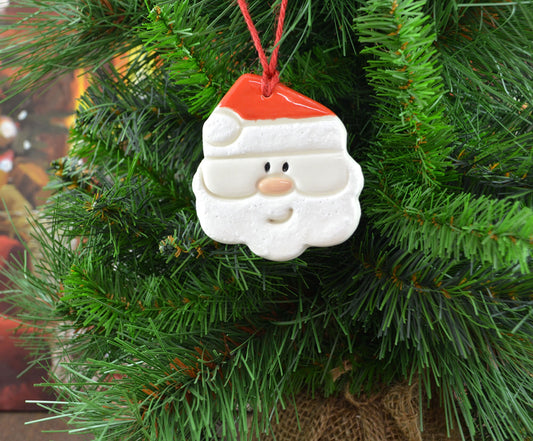 Handmade Ceramic Father Christmas Ornament: Unique Christmas Tree Decor