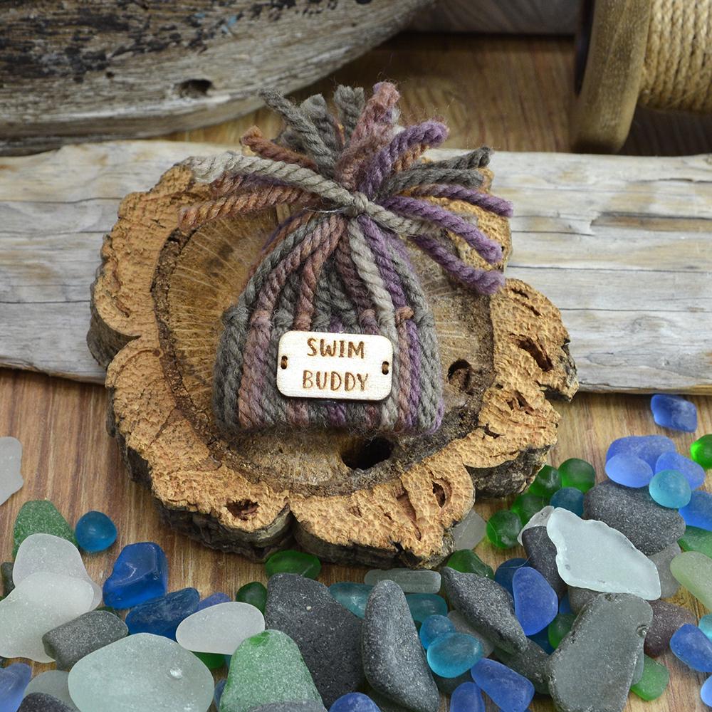 Handmade Quirky Wild Swimmer Bobble Hat Badge, Gift, Wild swimming, Cold water swimmimg