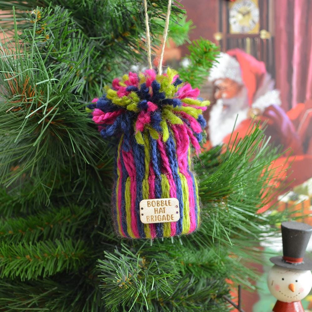 Unique Handmade Wooly Bobblehat For Wild Swimmer, Gift, Christmas Decoration