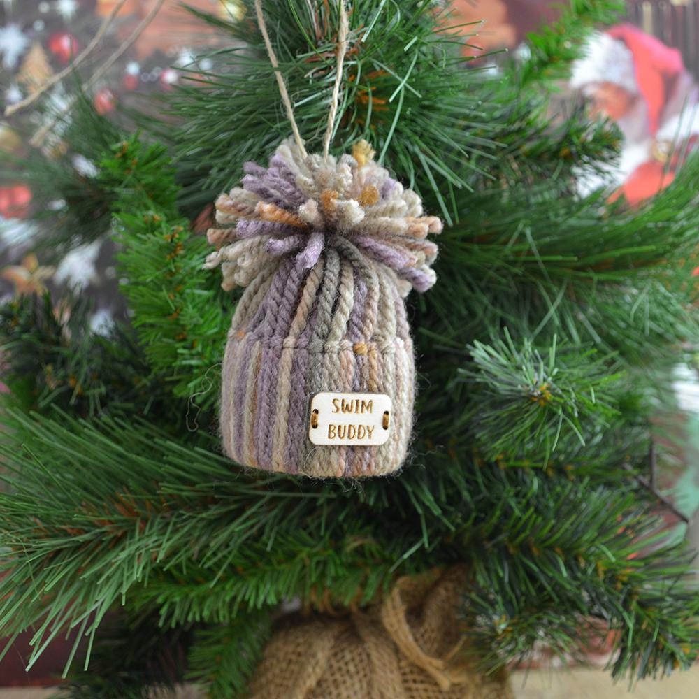 Unique Handmade Wooly Bobblehat For Wild Swimmer, Gift, Christmas Decoration