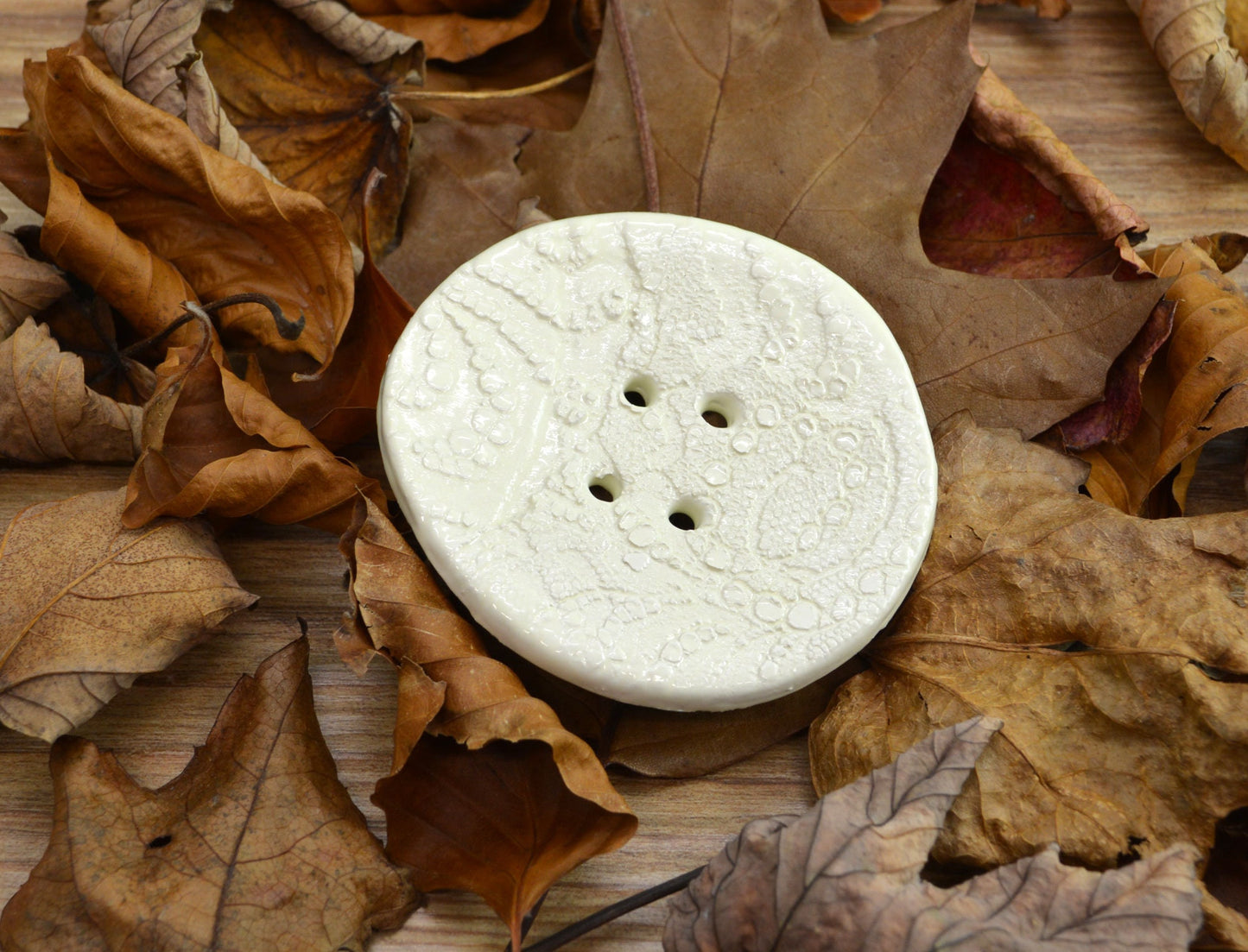 Large Handmade Ceramic Button, For Fashion, Sewing, Haberdashery, Clothing, Upcycling