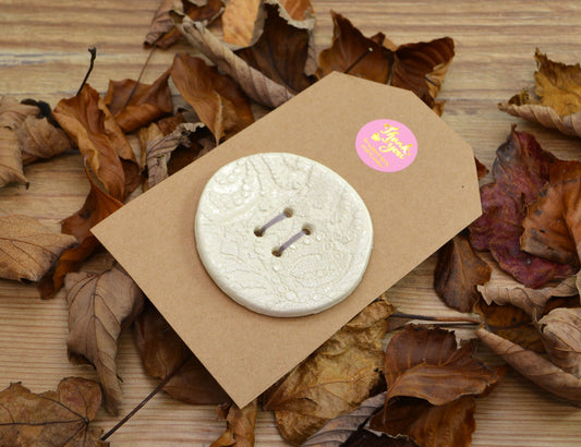 Large Handmade Ceramic Button, For Fashion, Sewing, Haberdashery, Clothing, Upcycling
