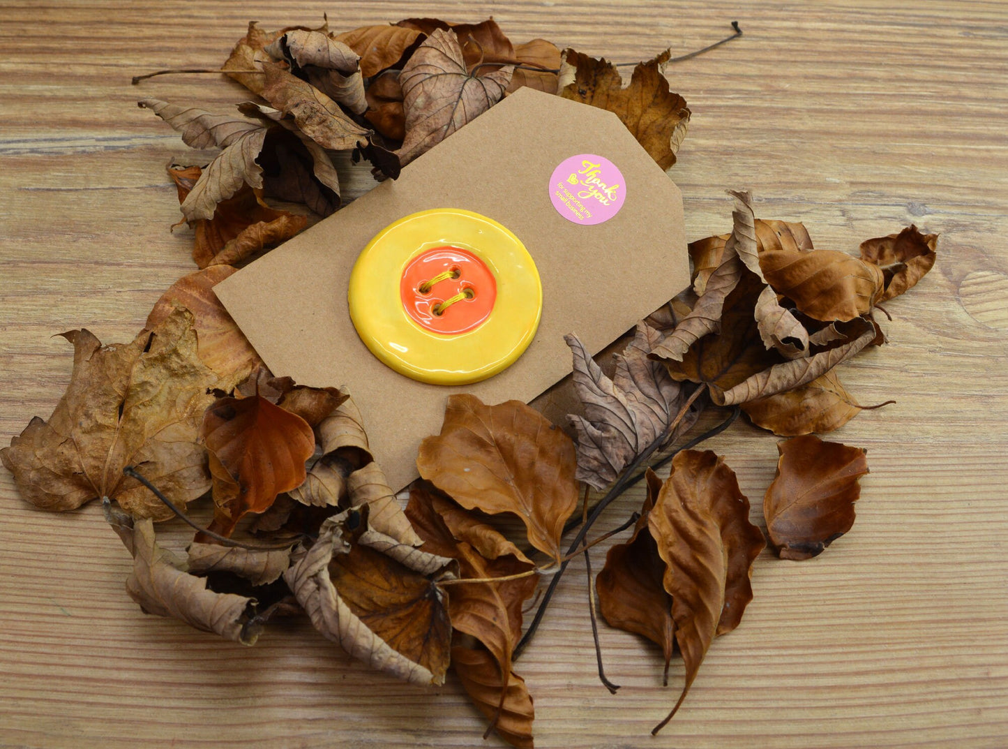 Large Handmade Ceramic Button, For Fashion, Sewing, Haberdashery, Clothing, Craft, Upcycling