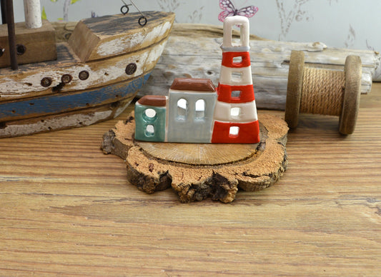 Handmade Ceramic Tealight House Scene