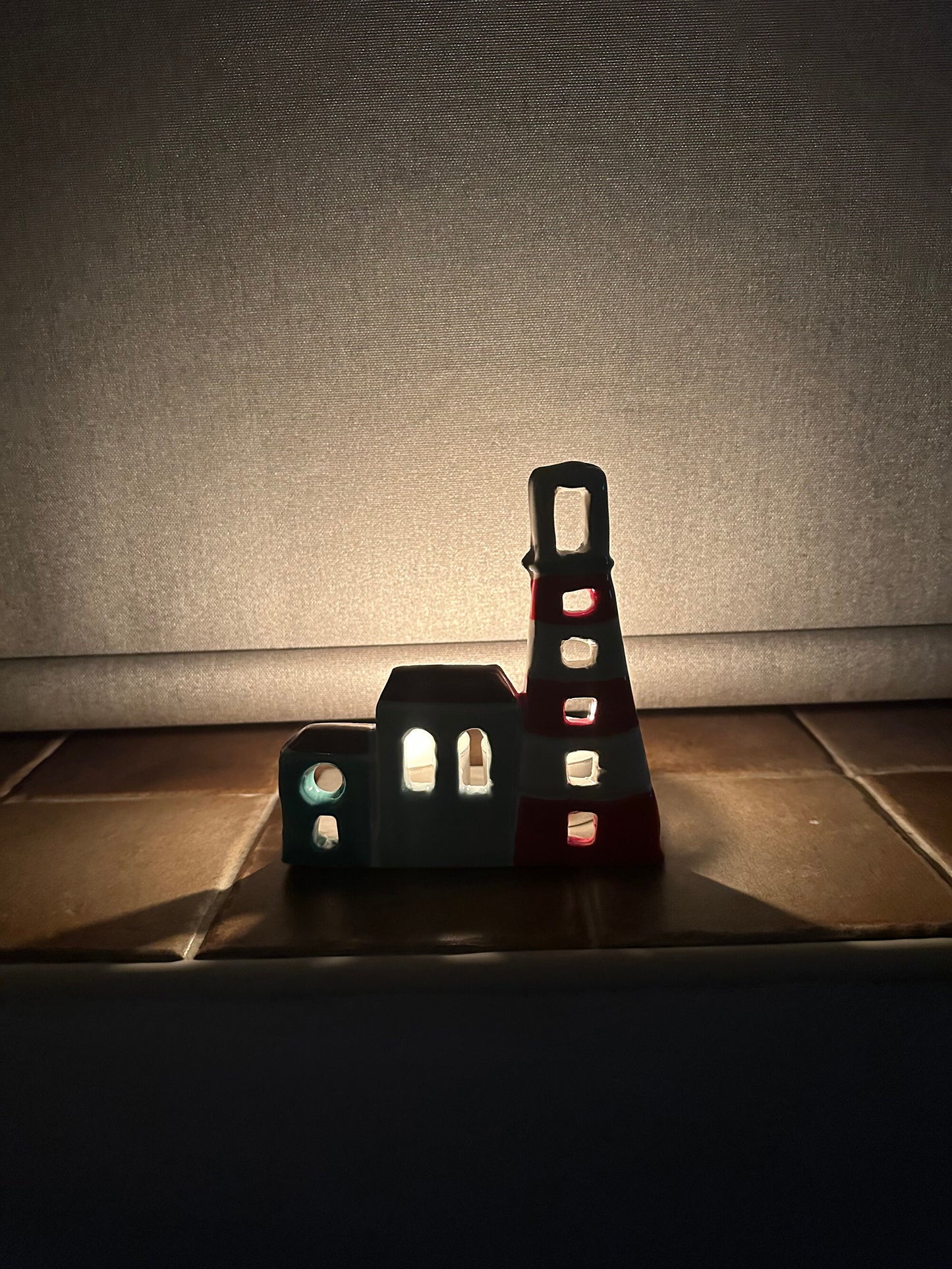 Handmade Ceramic Tealight House Scene