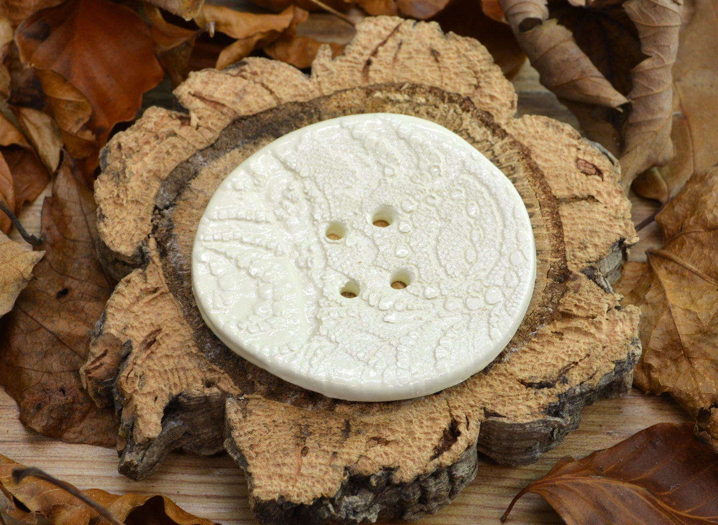 Large Handmade Ceramic Button, For Fashion, Sewing, Haberdashery, Clothing, Upcycling