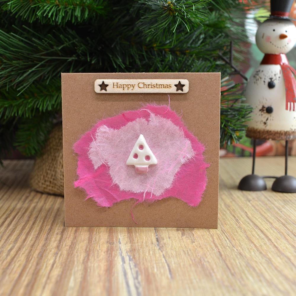 Handmade Ceramic Christmas Tree Card Skandi Style