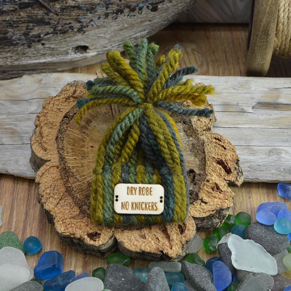 Handmade Quirky Wild Swimmer Bobble Hat Badge, Gift, Wild swimming, Cold water swimmimg