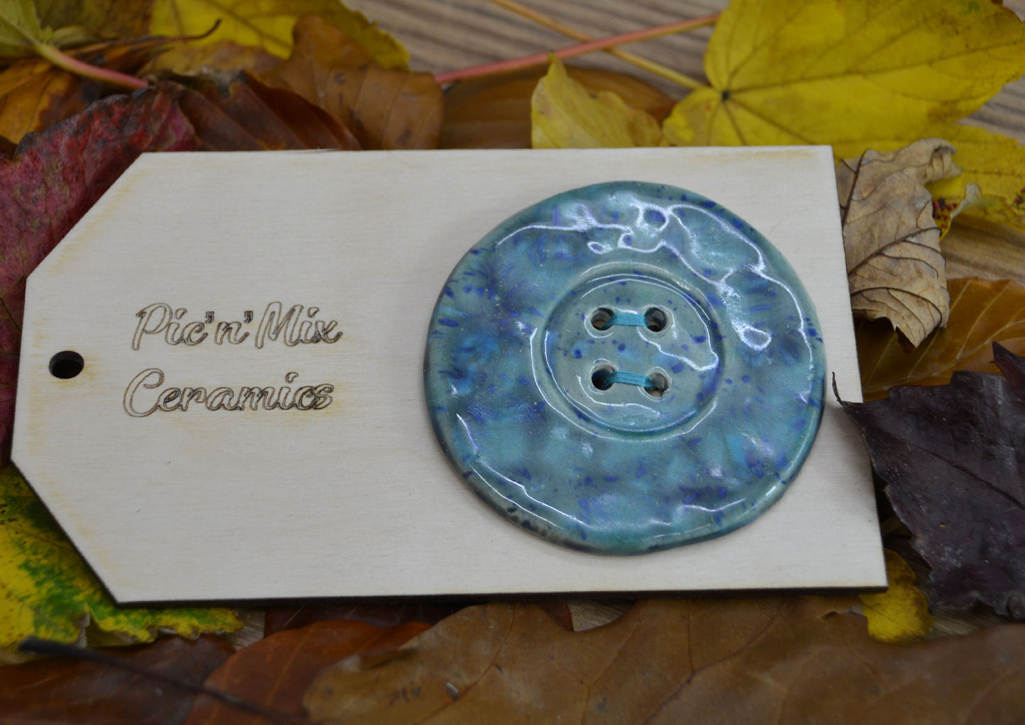 Large Handmade Ceramic Button, For Fashion, Sewing And Haberdashery